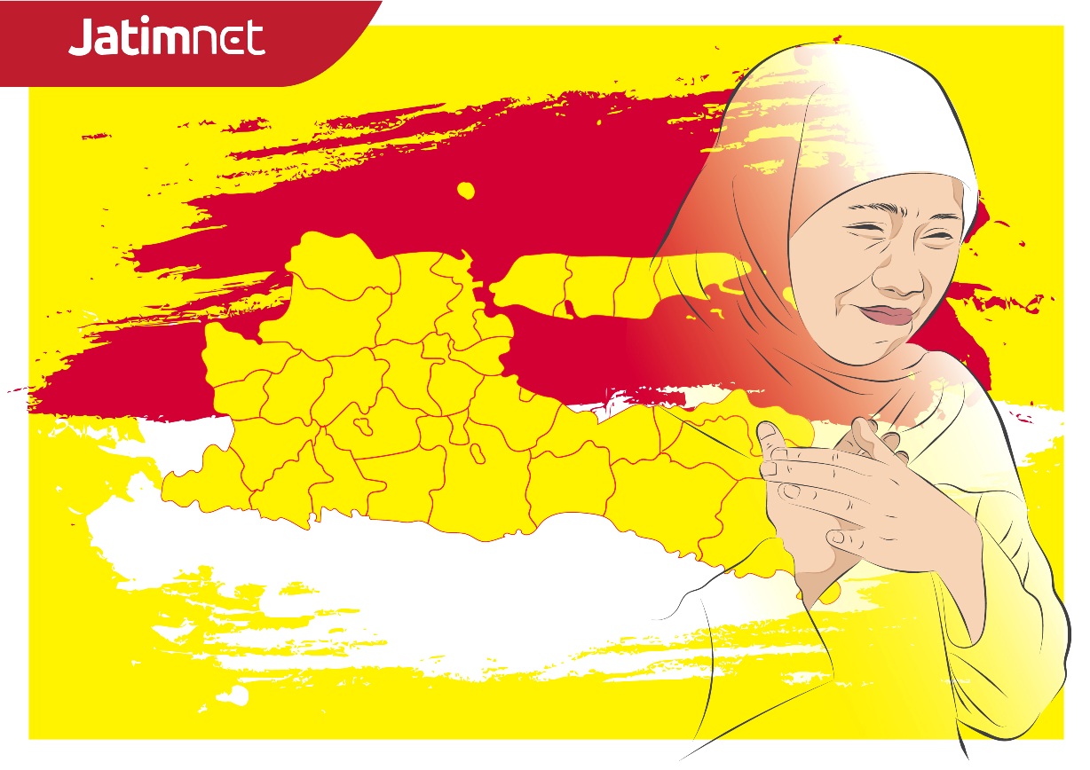 Khofifah-Emil Dardak Diarak Keliling Kota Surabaya