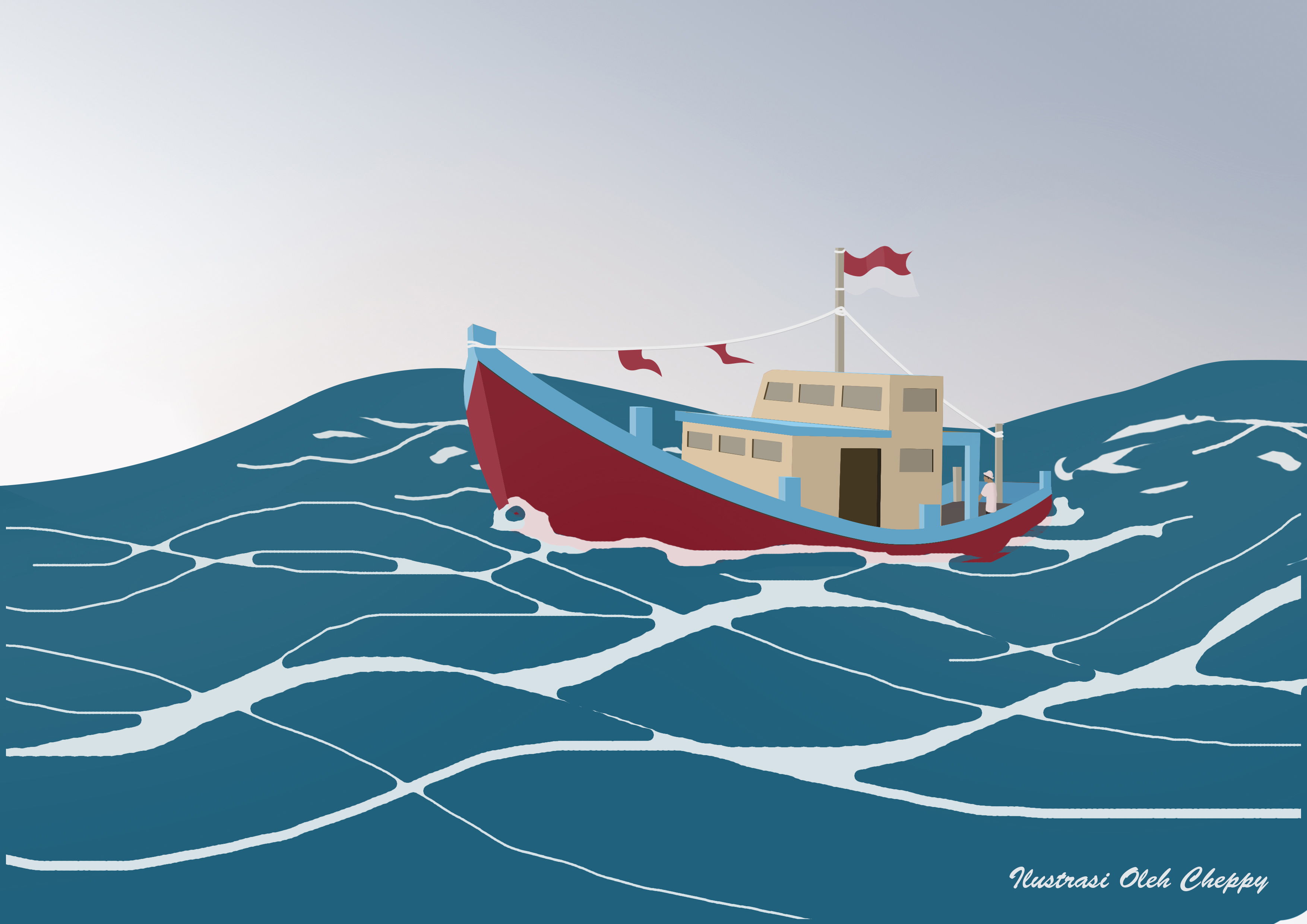 Gelombang Laut Tinggi Nelayan Harus Hati Hati